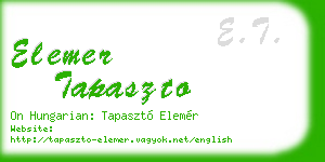 elemer tapaszto business card